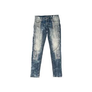 Miss Me Embroidered Lace Signature Cuffed Skinny Lightwash Denim Jeans